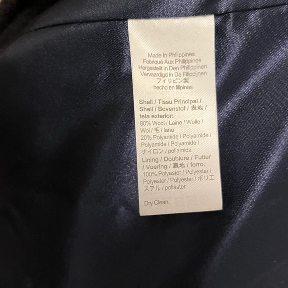 J Crew Black Cocoon Villa coat italian stadium cloth wool tortoise button funnel - Picture 11 of 11